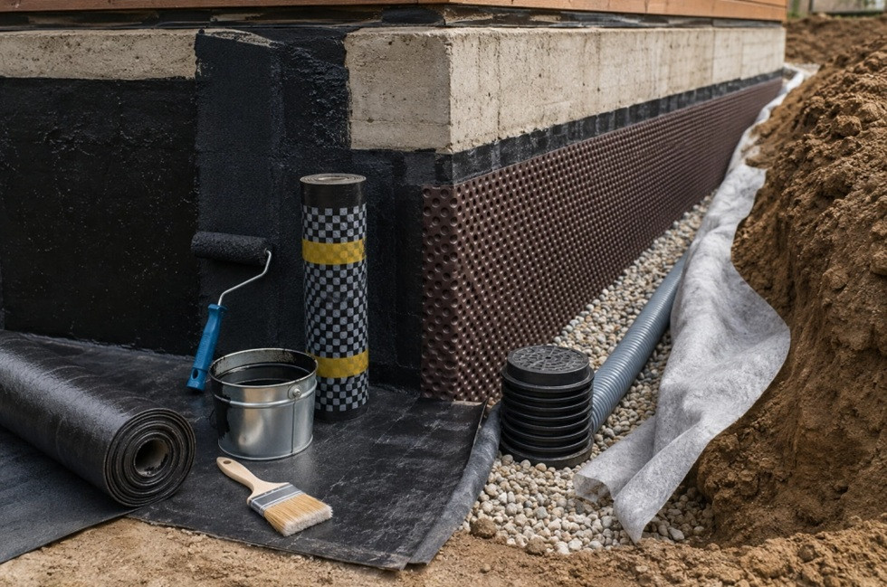 Hidroizolația fundației la case din cotileț, penobloc sau beton. Cum protejez casa de umezeală